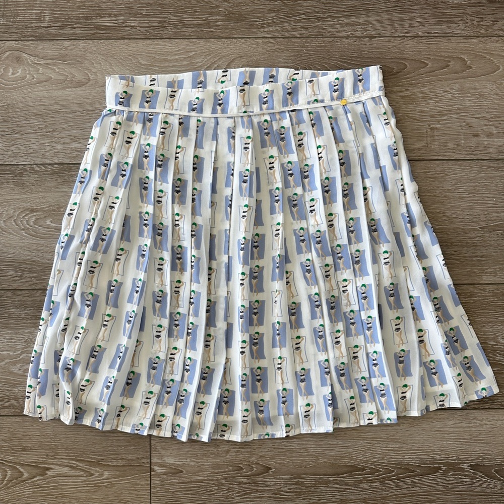 ANTHROPOLOGIE  HARLYN BATHING BEAUTIES PLEATED SKIRT